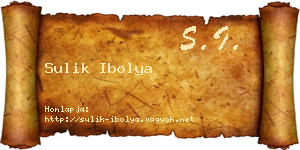 Sulik Ibolya névjegykártya